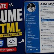 03 Create CV In HTML CSS Modern Resume Website Tutorial HTML Resume Project