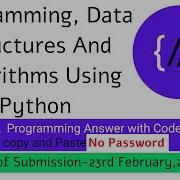 NPTEL Programming Data Structures And Algorithm Using Python Week 4 Programming Ans With Code Link