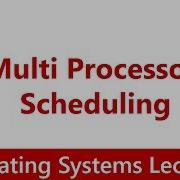 Operating System 20 Multi Processor Scheduling