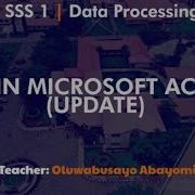 SQL In Microsoft Access UPDATE SSS1 Data Processing
