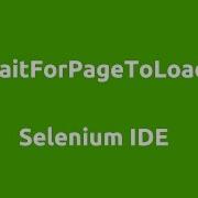 Selenium IDE WaitForPageToLoad
