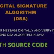 Digital Signature Algorithm In Java DSA