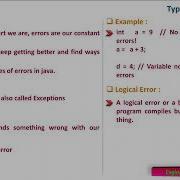 Types Of Errors Java Programming