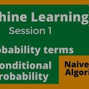 Machine Learning Tutorial 1 Probability Terms Conditional Probability Bayes Theorem Derivation