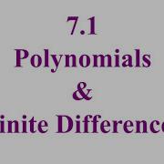 7 1 Polynomials Finite Differences