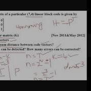 Linear Block Codes Problems With Parity Check Matrix Unit 5 Digital Communication