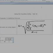 Using The Equation Editor Part IV