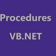 VB Net Procedures