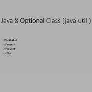 Optional Class Java8