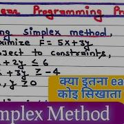 Simplex Method Problem 1 Linear Programming Problems LPP Engineering Mathematics 4