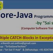 124 Multiple CATCH Blocks In Exceptions Exceptions In Java Exception Handling Mechanism