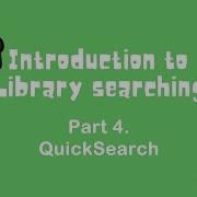 Introduction To Researching Pt 4 QuickSearch