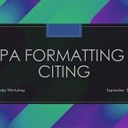 APA Formatting Citing With Laura Wednesday Workshop