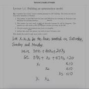 1 Building An Optimization Model 1