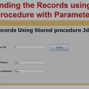 JDBC Example For Calling Stored Procedures GUI