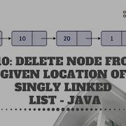 10 Delete Node From Given Location Of Singly Linked List Java WeTechie