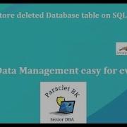 Restore A Deleted Table In Database SQL Server 2019