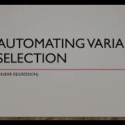 Variable Selection