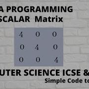 Java Program To Check For Scalar Matrix Hindi