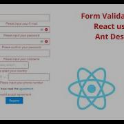 Form Validation In React Using Ant Design