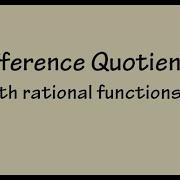 Difference Quotient Rational Functions