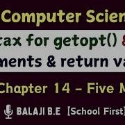 Syntax For Getopt Module Arguments 12th Computer Science Important Five Marks Chap 14 4th Qn