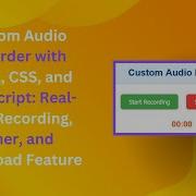 Custom Audio Recorder With HTML CSS And JavaScript Step By Step Guide