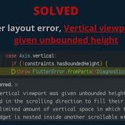 Flutter Layout Error Vertical Viewport Was Given Unbounded Height
