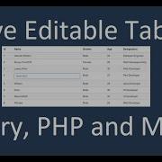 Create Live Editable Table With JQuery PHP And MySQL