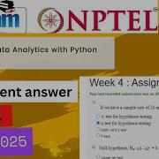 NPTEL Data Analytics With Python Week 4 Assignment 4 Answers Solution Quiz 2025 Jan Swayamcourses