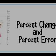 Percent Change And Percent Error
