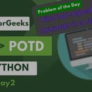 First Non Repeating Character In A Stream POTD GFG Python