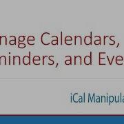 V2 ICal Manipulator For FileMaker Manage Calendars Events Scheduling And Reminders