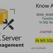 Row Number Function In Sql Server