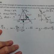 3 6 Optimization Maximize Area Of Rectangle Inscribed In Equilateral Triangle