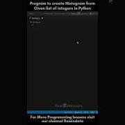 Create A Histogram From A Given List Of Integers In 1 Minute Python Programs Shorts