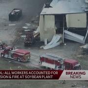 Explosion And Fire At Soybean Processing Facility In Marengo Iowa
