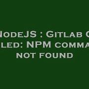 NodeJS Gitlab CI Failed NPM Command Not Found