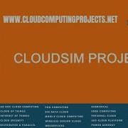 CloudSim Projects CloudSim Thesis