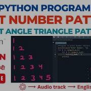 Python Program To Print Number Pattern Right Angle Triangle Pattern Python Programming