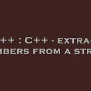 C C Extract Numbers From A String