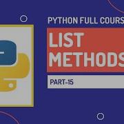 List Methods In Python Python Full Course Part 15 Hindi