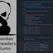 Map The Headers To A Column With Pandas