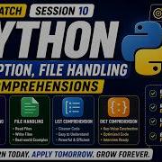 Python Exception Handling File Handling Explained Comprehensions May Batch DE Roadmap 10