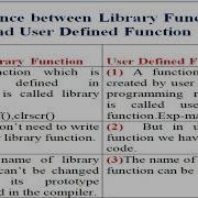 Difference Between Library Function And User Defined Function