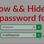 Show Hide Password Toggle With HTML CSS And JavaScript 2020