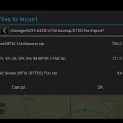 Importing Zipped SRTM DTED Into ATAK