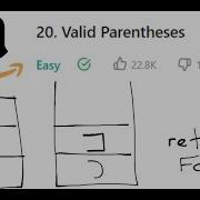 Amazon Interview Question Valid Parentheses Leetcode 20 Python
