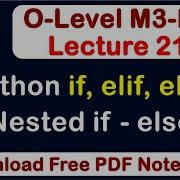 O Level M3 R5 Python If Elif Else Conditional Statements Full Explain In Hindi Lecture 21