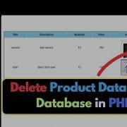 Delete Data From Database In PHP PHP E Commerce Project Tutorial
